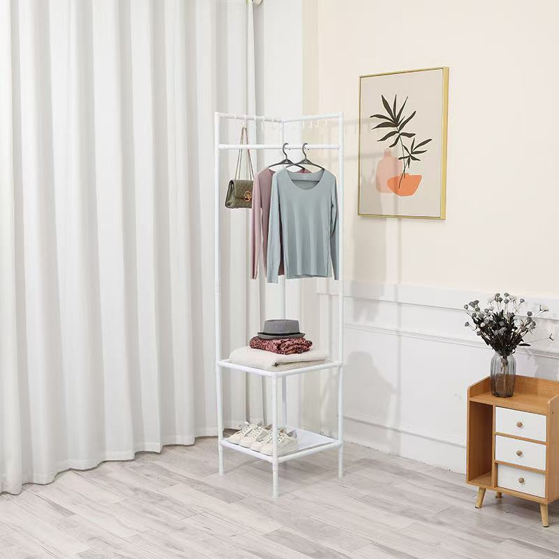 (Overseas Products)Simple Freestanding Corner Coat Rack for Bedroom Storage(境外商品)简约落地衣帽架卧室角落收纳架