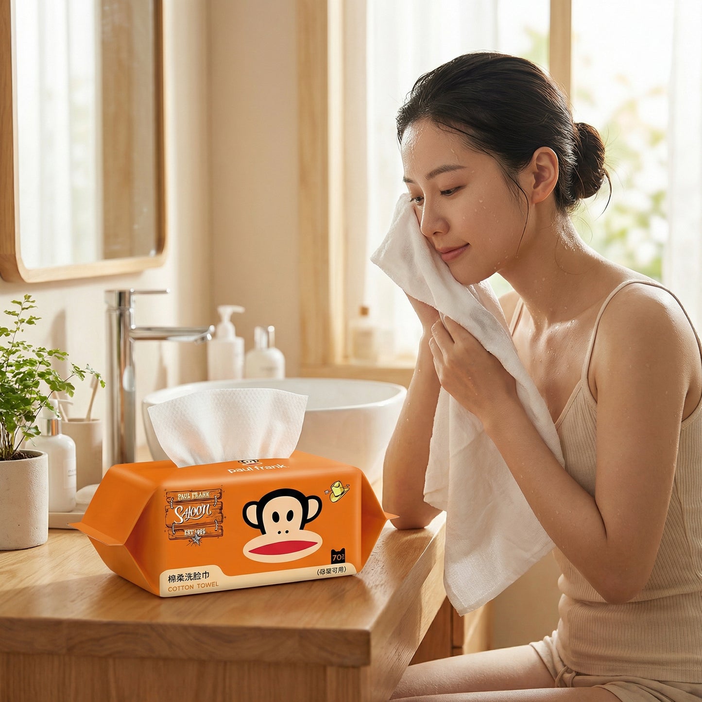 Paul Frank cotton soft face towel 大嘴猴棉柔洗脸巾