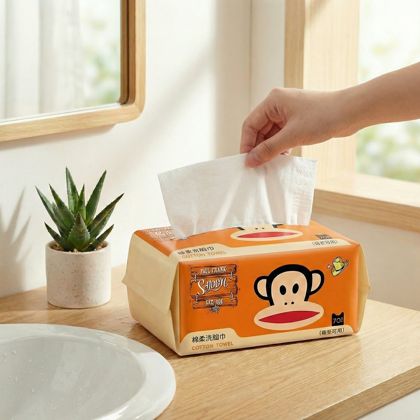 Paul Frank cotton soft face towel 大嘴猴棉柔洗脸巾
