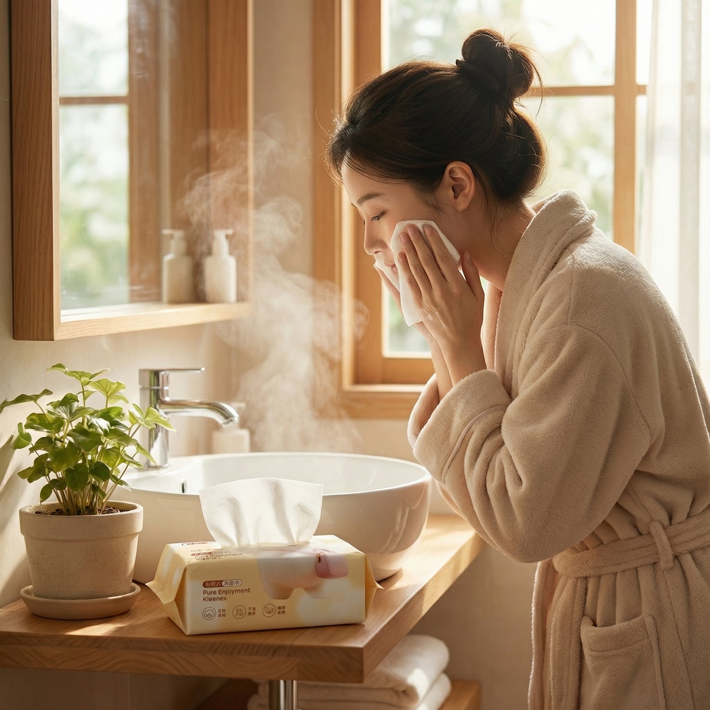 Yiduo White Facial Towel 亿朵白洗脸巾