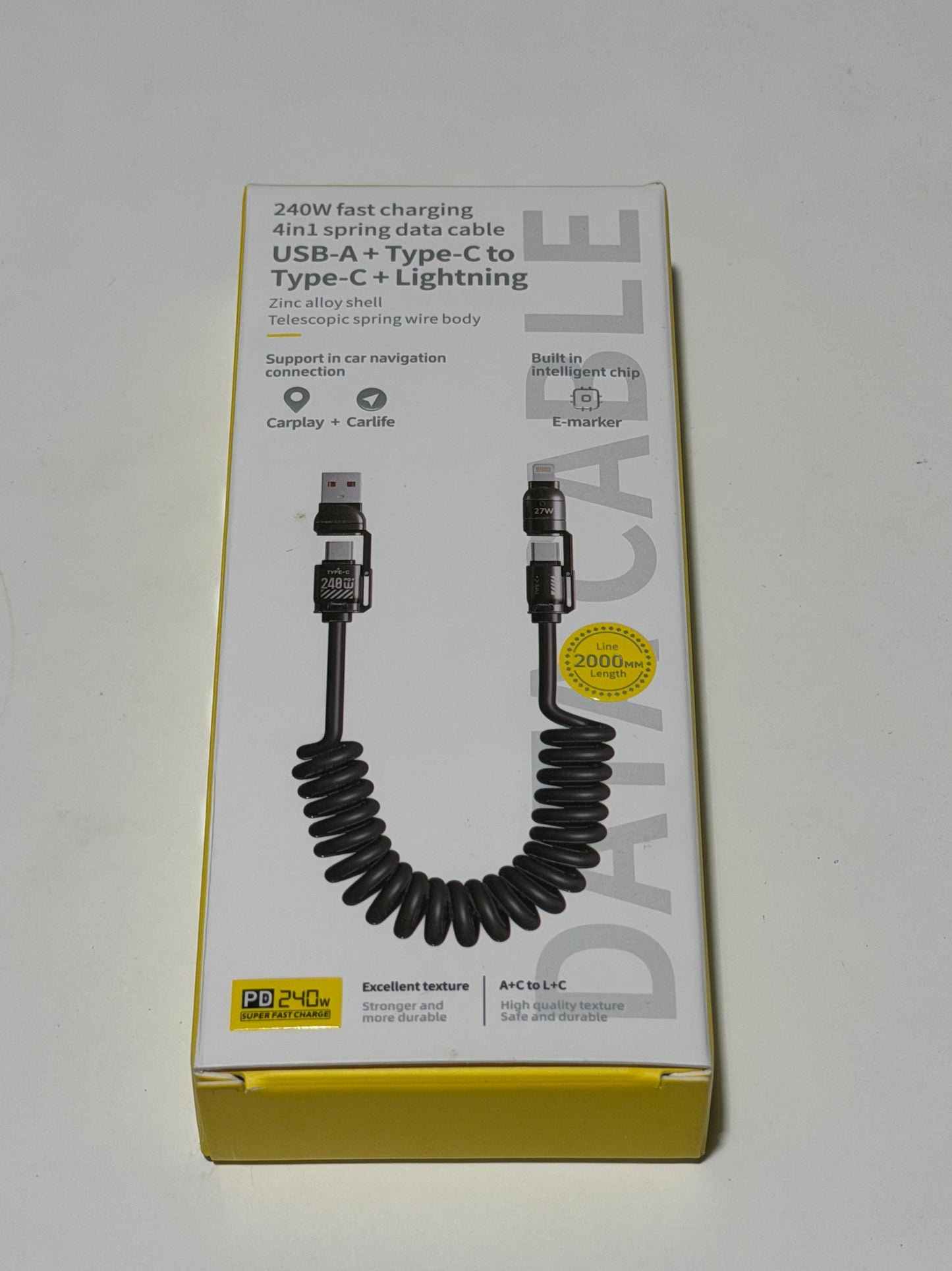 Fast Charging 4-in-1 Spring Data Cable (2m) 快充四合一弹簧数据线（2m)