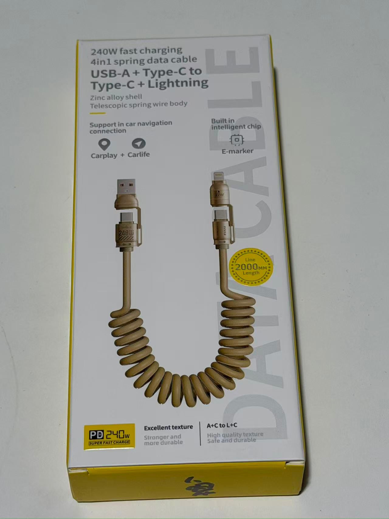 Fast Charging 4-in-1 Spring Data Cable (2m) 快充四合一弹簧数据线（2m)