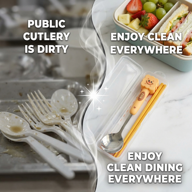 Portable cutlery set (spoon + chopsticks) 便携餐具套装（勺子+筷子）