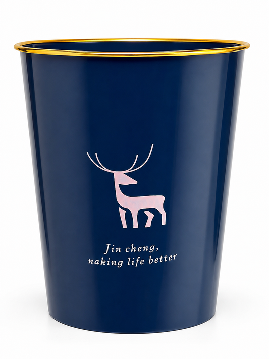 Minimalist Deer Pattern Trash Bin  简约鹿纹金边垃圾桶