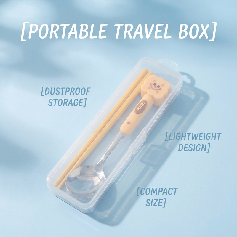 Portable cutlery set (spoon + chopsticks) 便携餐具套装（勺子+筷子）