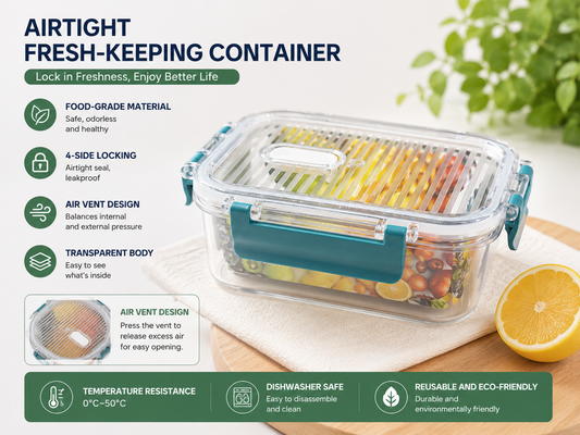 Rectangular Airtight Food Storage Container（570ml)  长方形密封保鲜盒(570ml)