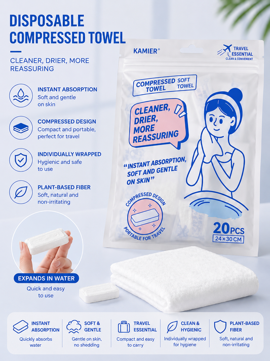 Portable Disposable Compressed Towels (20 PCS) 一次性便携压缩毛巾 20片装