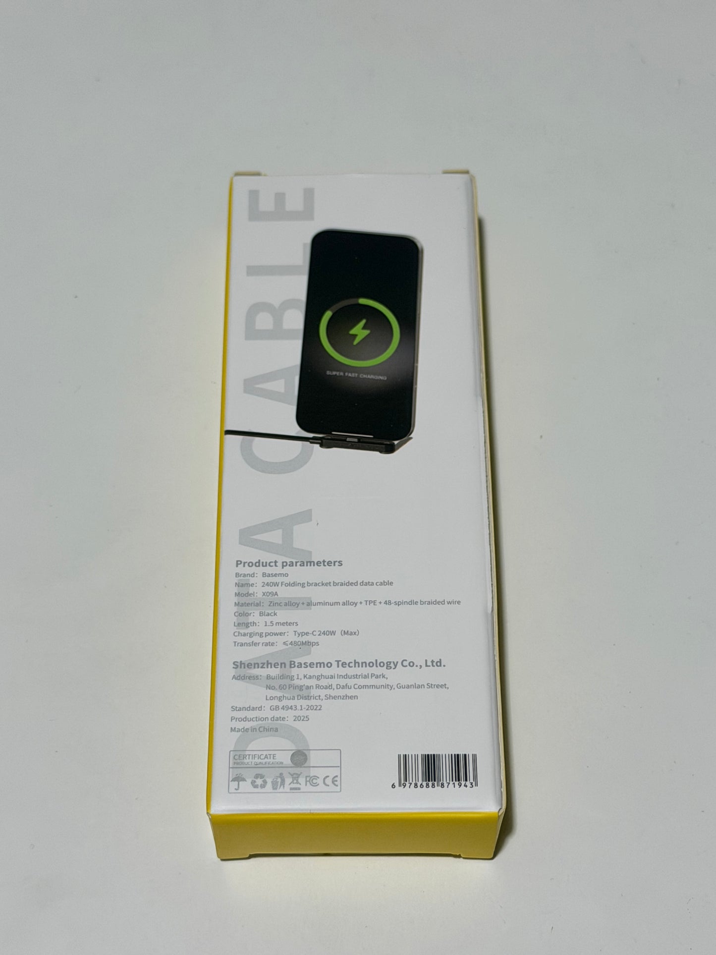 240W Foldable Stand USB-C Fast Charging Cable 240W折叠支架Type-C快充数据线