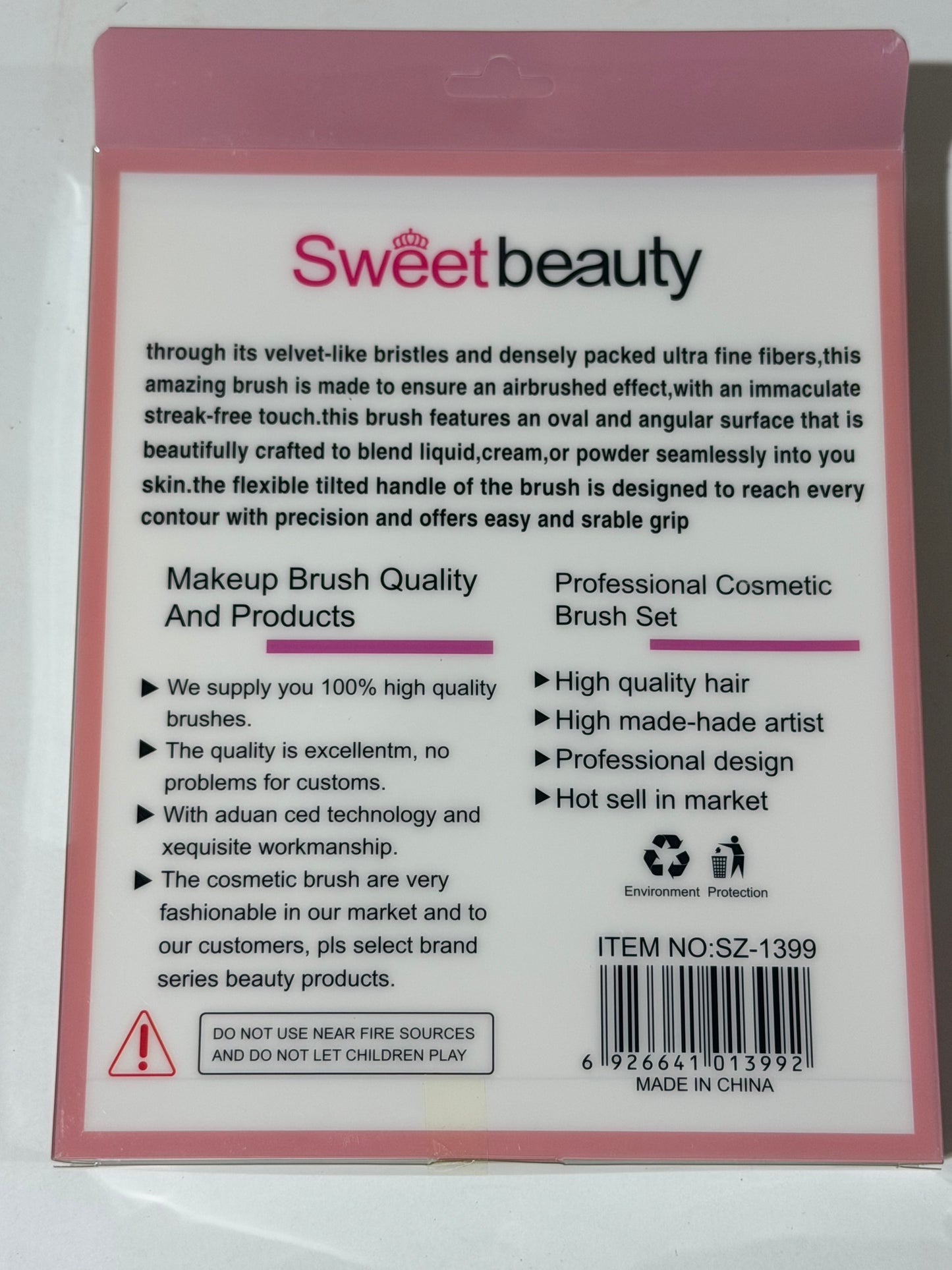 Sweet Pink 7-Piece Makeup Brush Set  甜美粉系7支化妆刷套装