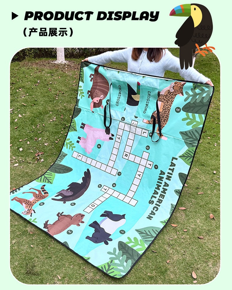 （Overseas Products）Portable Thickened Waterproof Foldable Picnic Mat Backpack（境外商品）加厚防潮折叠背包野餐垫