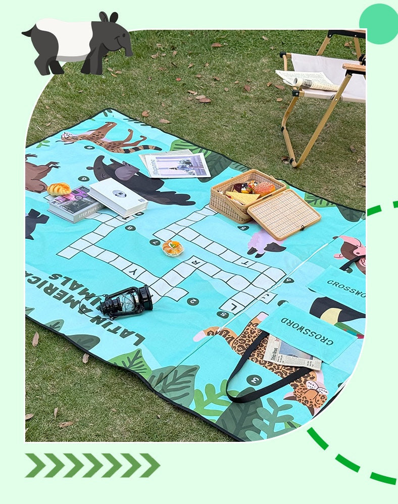 （Overseas Products）Portable Thickened Waterproof Foldable Picnic Mat Backpack（境外商品）加厚防潮折叠背包野餐垫