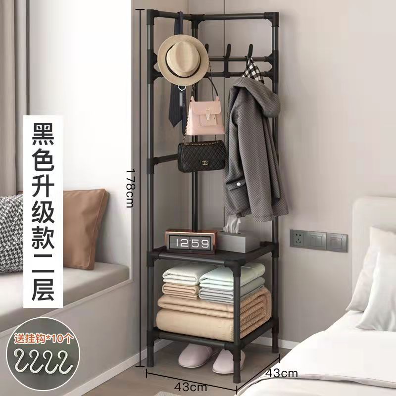（Overseas Products）Simple Freestanding Corner Coat Rack for Bedroom Storage（境外商品）简约落地衣帽架卧室角落收纳架