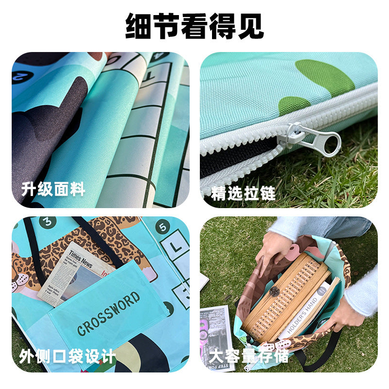 （Overseas Products）Portable Thickened Waterproof Foldable Picnic Mat Backpack（境外商品）加厚防潮折叠背包野餐垫