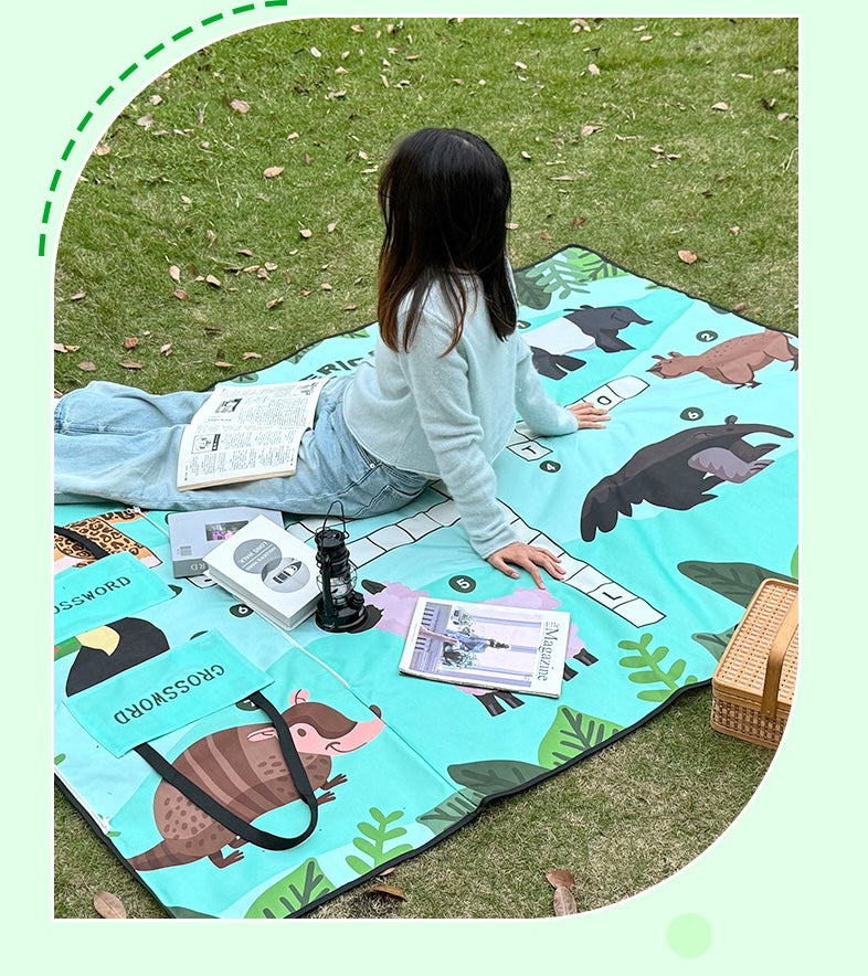 （Overseas Products）Portable Thickened Waterproof Foldable Picnic Mat Backpack（境外商品）加厚防潮折叠背包野餐垫