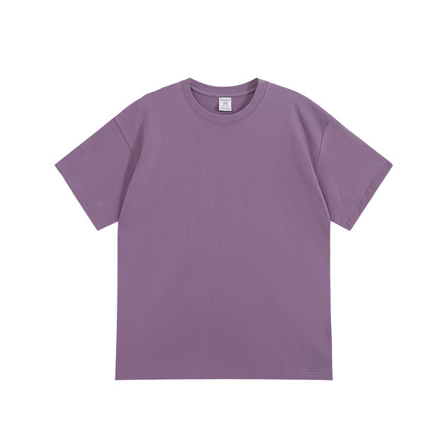 （Overseas Products）Heavyweight Xinjiang Cotton T-Shirt – Premium Thick Unisex Crew Neck Basic Tee（境外商品）新疆纯棉重磅短袖t厚实男女款打底衫夏季圆领基础tshirt美式